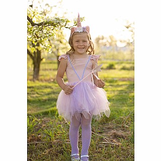 Pink Shimmer Unicorn Dress & Headband (Size 5-6)