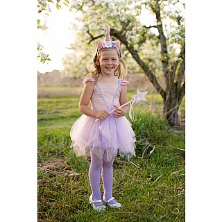 Pink Shimmer Unicorn Dress & Headband (Size 5-6)