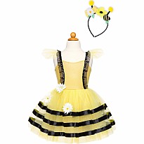 Bumble Bee Dress & Headband, Yellow/Black (Size 3-4)