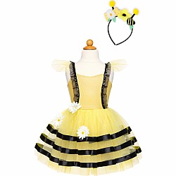 Bumble Bee Dress & Headband, Yellow/Black (Size 5-6)