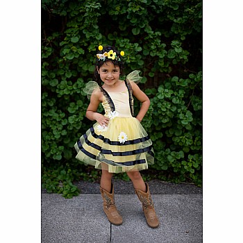 Bumble Bee Dress & Headband, Yellow/Black (Size 5-6)