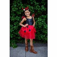 Ladybug Dress & Headband, Red/Black (Size 5-6)