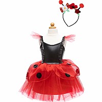 Ladybug Dress & Headband, Red/Black (Size 5-6)