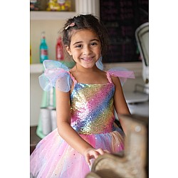 Rainbow Fairy Dress & Wings (Size 3-4)