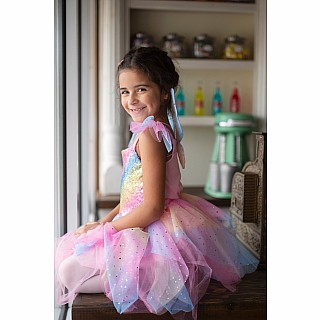 Rainbow Fairy Dress and Wings (Size 7-8)