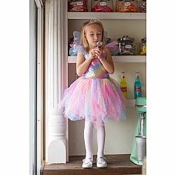 Rainbow Fairy Dress and Wings (Size 7-8)