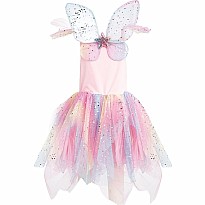 Rainbow Fairy Dress and Wings (Size 7-8)