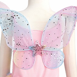 Rainbow Fairy Dress and Wings (Size 7-8)