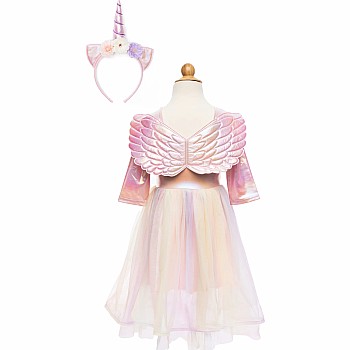 Alicorn Dress with Wings & Headband (Size 3-4)