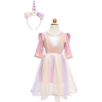 Alicorn Dress with Wings & Headband (Size 3-4)