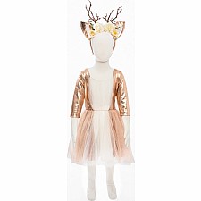 Woodland Deer Dress With Headpiece (Size 3-4)
