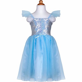 Blue Sequins Princess Dress (Size 3-4)