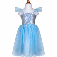 Blue Sequins Princess Dress (Size 7-8)