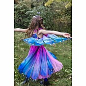 Blue Butterfly Twirl Dress with Wings and Headband (Size 3-4)