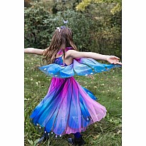 Blue Butterfly Twirl Dress with Wings and Headband (Size 5-6)