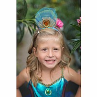 Pretty Peacock Dress & Headband (Size 5-6)