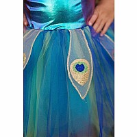 Pretty Peacock Dress & Headband (Size 5-6)