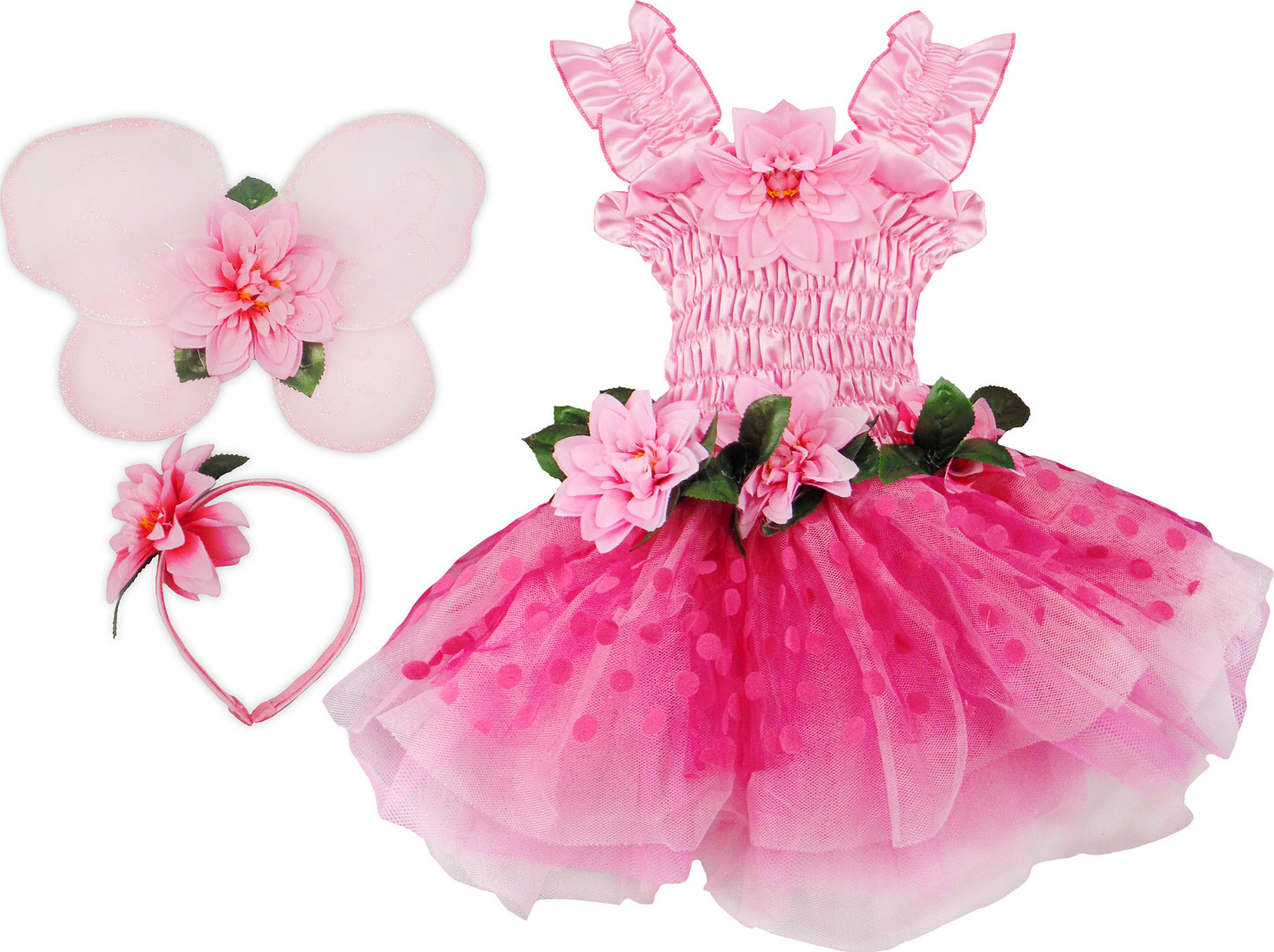 Fairy Blooms Deluxe Pink Dress (Size 5-6) - Teaching Toys and Books