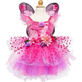  Great Pretenders Fairy Blooms Deluxe Dress and Wings, Hot Pink/Lilac (Size 3-4)