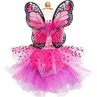 Fairy Blooms Deluxe Dress & Wings, Hot Pink/Lilac, Size 3-4