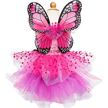  Great Pretenders Fairy Blooms Deluxe Dress and Wings, Hot Pink/Lilac (Size 3-4)