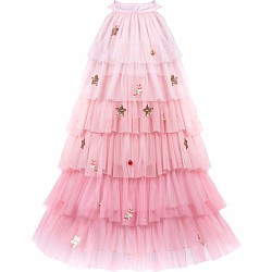 Blush Christmas Tree Dress & Headpiece (Size 3-4)