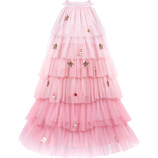 Blush Christmas Tree Dress & Headpiece (Size 3-4)