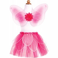 Fancy Flutter Skirt Set with Wings & Wand