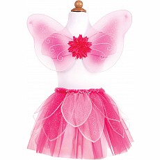 Fancy Flutter Skirt Set Pink