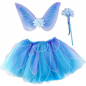Fancy Flutter Skirt Set Blue