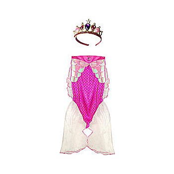 Mermaid Glimmer Skirt Set With Headband, Pink (Size 5-6)