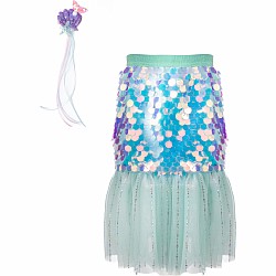 Bling Bling Mermaid Skirt & Hairclip Set Mint (Size 4-6)