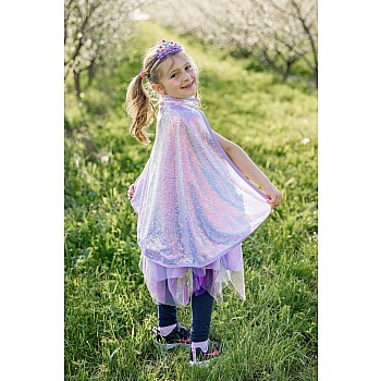 Lilac Sequins Cape (Size 3-4)