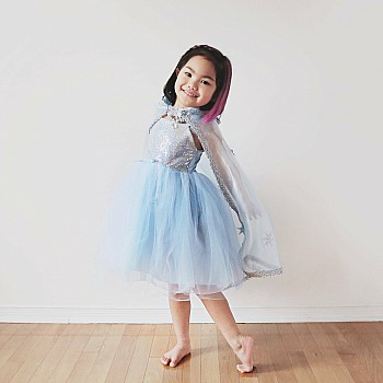 Blue Snow Queen Cape (Size 5-7)