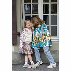 The 5th Avenue Paillette Cape, Gold/Light Pink