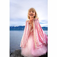 Deluxe Pink Princess Cape (Size 7-8)