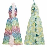 Rainbow Reversible Unicorn Dragon Cape, Size 5-6