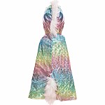 Rainbow Reversible Unicorn Dragon Cape, Size 5-6