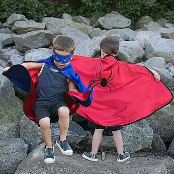 Superhero Reversible Adventure Cape With Mask  Great Pretenders USA