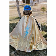 Reversible Blue Lightning Holographic Cape (Size 5-6)