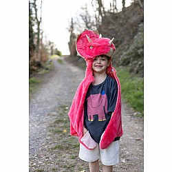 Red Triceratops Cuddle Cape (Size 2T)