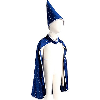 Blue Sparkle Wizard Cape & Hat