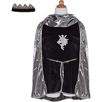 Silver Knight Set with Tunic, Cape and Crown (Size 5/6)