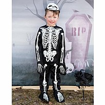 Glow in the Dark Skeleton Shirt, Pants and Mask (Size 5-6)