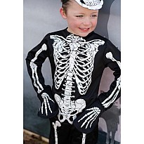 Glow in the Dark Skeleton Shirt, Pants and Mask (Size 5-6)