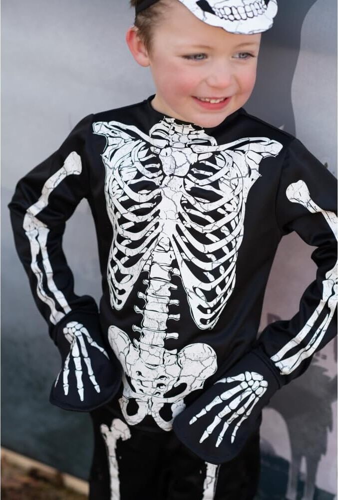 Glow in the Dark Skeleton Shirt, Pants and Mask (Size 5-6)