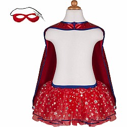Superhero Tutu Cape And Mask Set (Size 5-6)