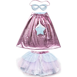 Super Duper Tutu, Cape & Mask Pink & Blue (Size 4-6)