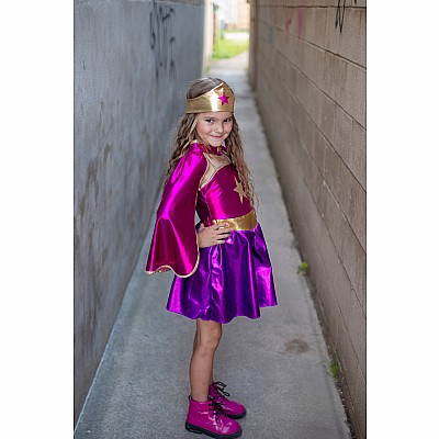 Superhero Star Dress, Cape & Headpiece