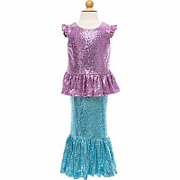 Sequins Sparkle Mermaid Top & Skirt Set (size 5-6)